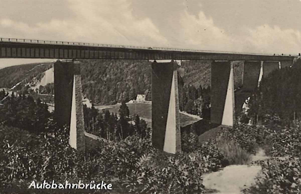 Autobahnbrücke, Siebenlehn, Aufnahme 1958