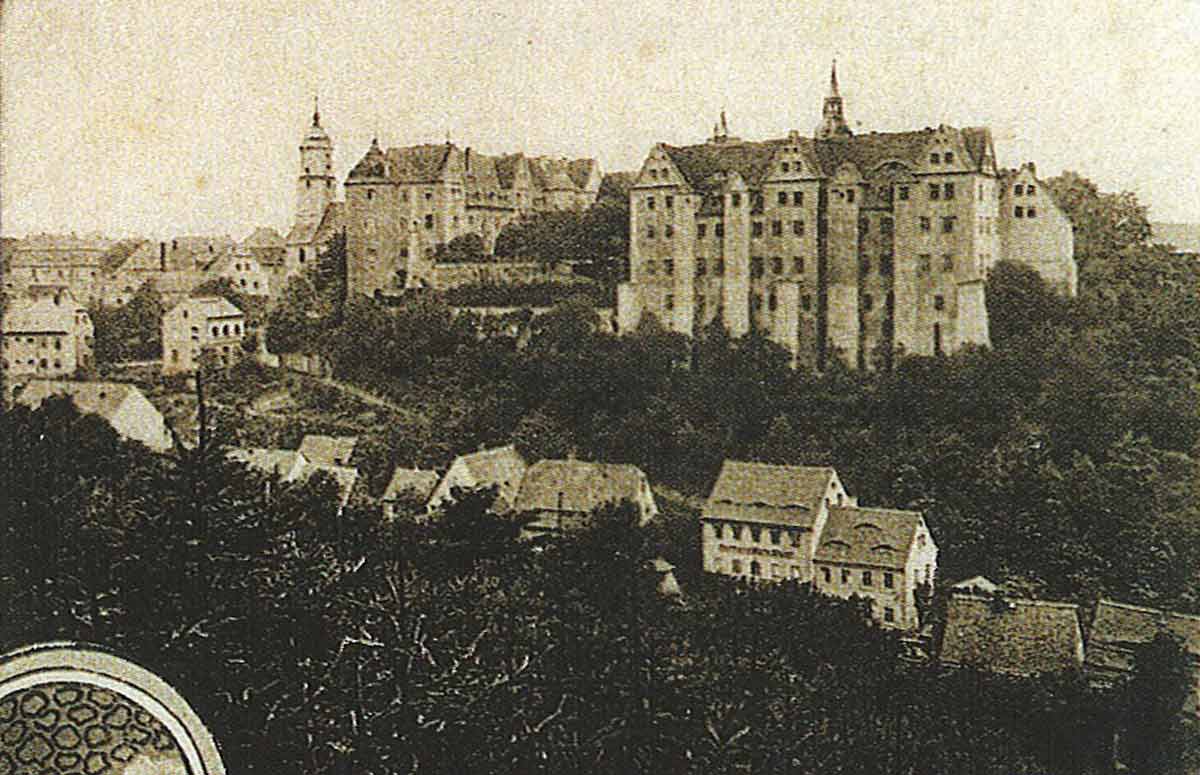 Schloß in Nossen, Teil einer Postkarte um 1906